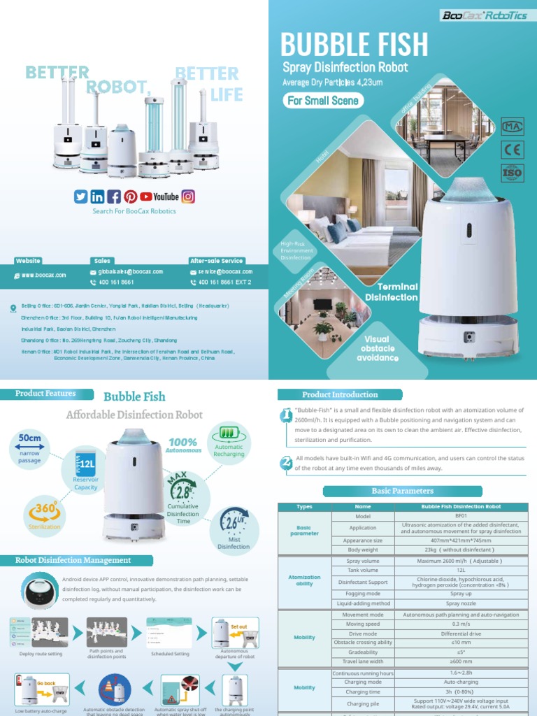 Disinfectant Spray RobotBubble Fish PDF Robot Robotics