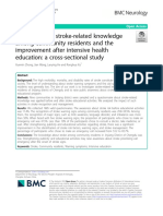 Recognition of Stroke-Related Knowledge Among Community Residents and The Improvement After Intensive Health Education: A Cross-Sectional Study