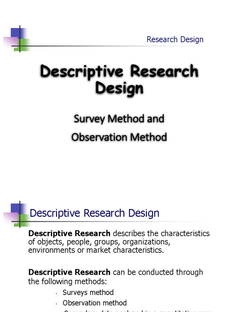Descriptive Research Design | PDF | Survey Methodology | Interview