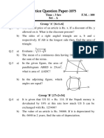 Practice Question Paper: Class: 10 Time: 3 Hrs F.M.: 100 Subject: Maths Set - A Group 'A' (6×1 6)