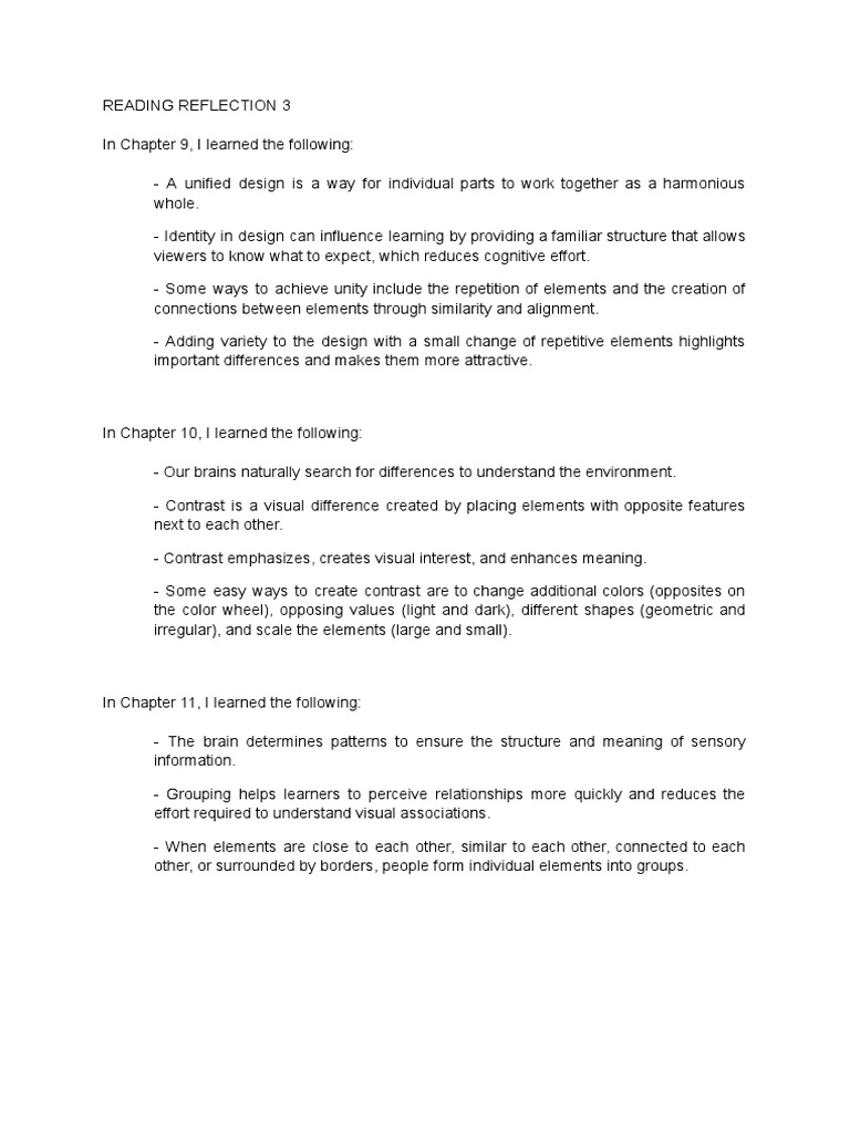 Reading Reflection 3 | PDF