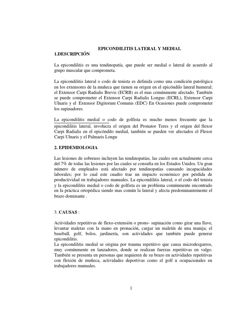 EPICONDILITIS | PDF | Medicina | Medicina CLINICA