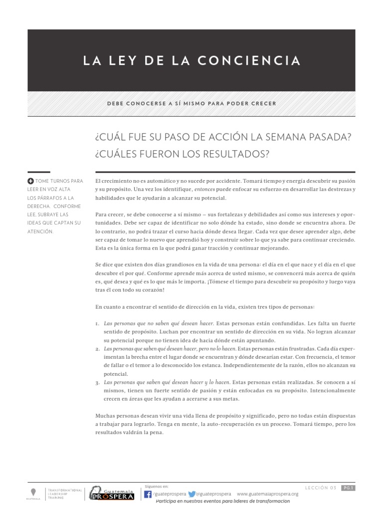 LECCION 3 La Ley de La Conciencia | PDF