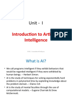 Unit - I: Introduction To Artificial Intelligence
