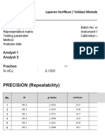 Validation Report for Analytical Method