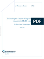 Estimating The Impact of Improved Roads On Access To Health Care Evidence From Mozambique