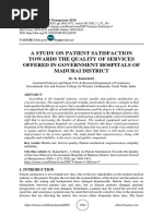 A Study On Patient Satisfaction Towards The Quality of Services Offered in Government Hospitals of Madurai District