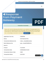 Response From Payment Gateway: Home