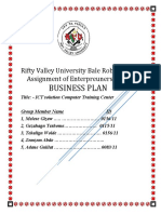 Business Plan: Rifty Valley University Bale Robe Campus Assignment of Enterpreunership