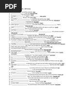 Fill in The Correct Form Verb All Tenses