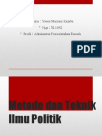 METODE DAN TEKNIK ILMU POLITIK