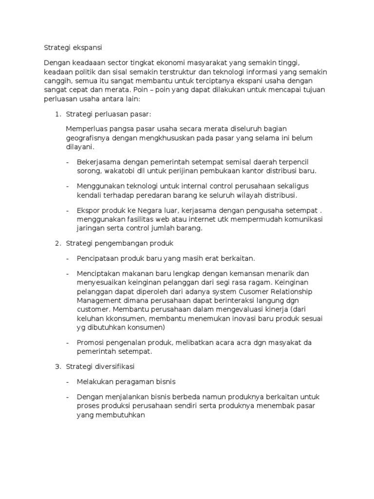 Strategi ekspansi