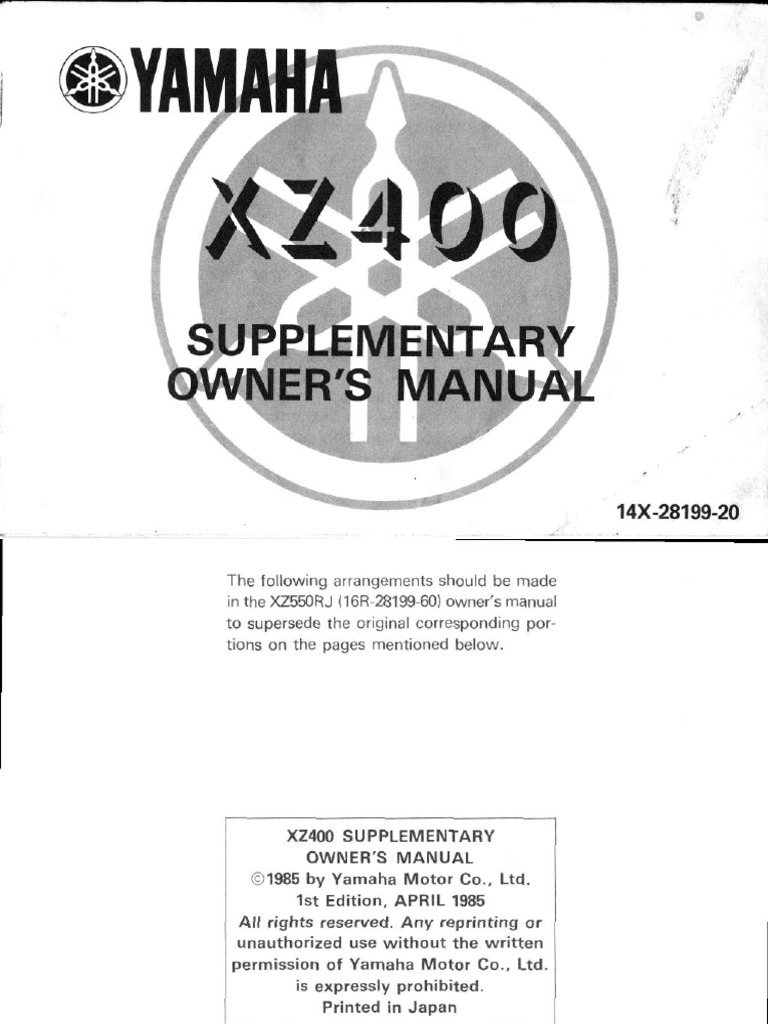 ＸＺ400マニュアル XZ400 (14X) Owners Manual | PDF | Ignition System | Clutch