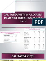 Curs 5. Calitatea Vieții Și Condiții de Locuire În Ruralul Românesc