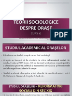 Curs 10. Teorii Și Abordări În Studiul Orașelor