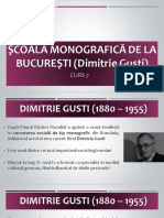 Curs 7. Dimitrie Gusti Și Școala Monografică. RECAPITULARE Comunități Rurale