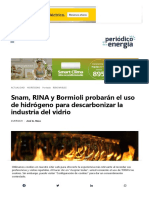 Snam, RINA y Bormioli Probarán El Uso de Hidrógeno para Descarbonizar La Industria Del Vidrio - El Periódico de La Energía