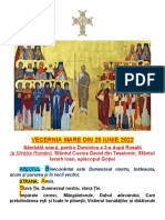Vecernia Mare Din 25 IUNIE 2022: Sâmbătă Seară, Pentru Duminica A 2-A După Rusalii Ierarh Ioan, Episcopul Goţiei