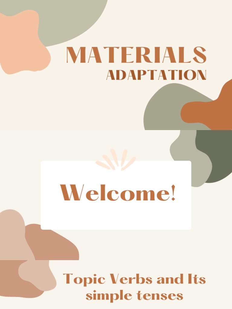 Materials Adaptation PDF Grammatical Tense Verb