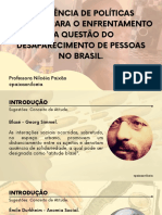 A Urgência de Políticas Públicas para o Enfrentamento Da Questão Do Desaparecimento de Pessoas No Brasil - Professora Nilcéia Paixão