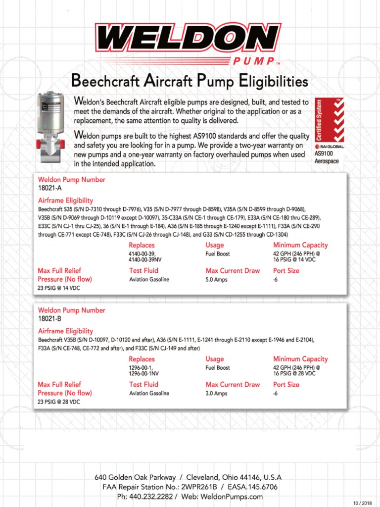 Weldon Pump Beechcraft | PDF