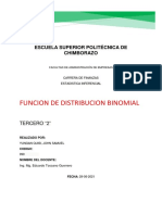 FUNCION DE DISTRIBUCION BINOMIAL