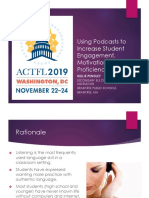 Shared Copy Actfl 2019 Using Podcasts To Increase Student Engagement Motivation