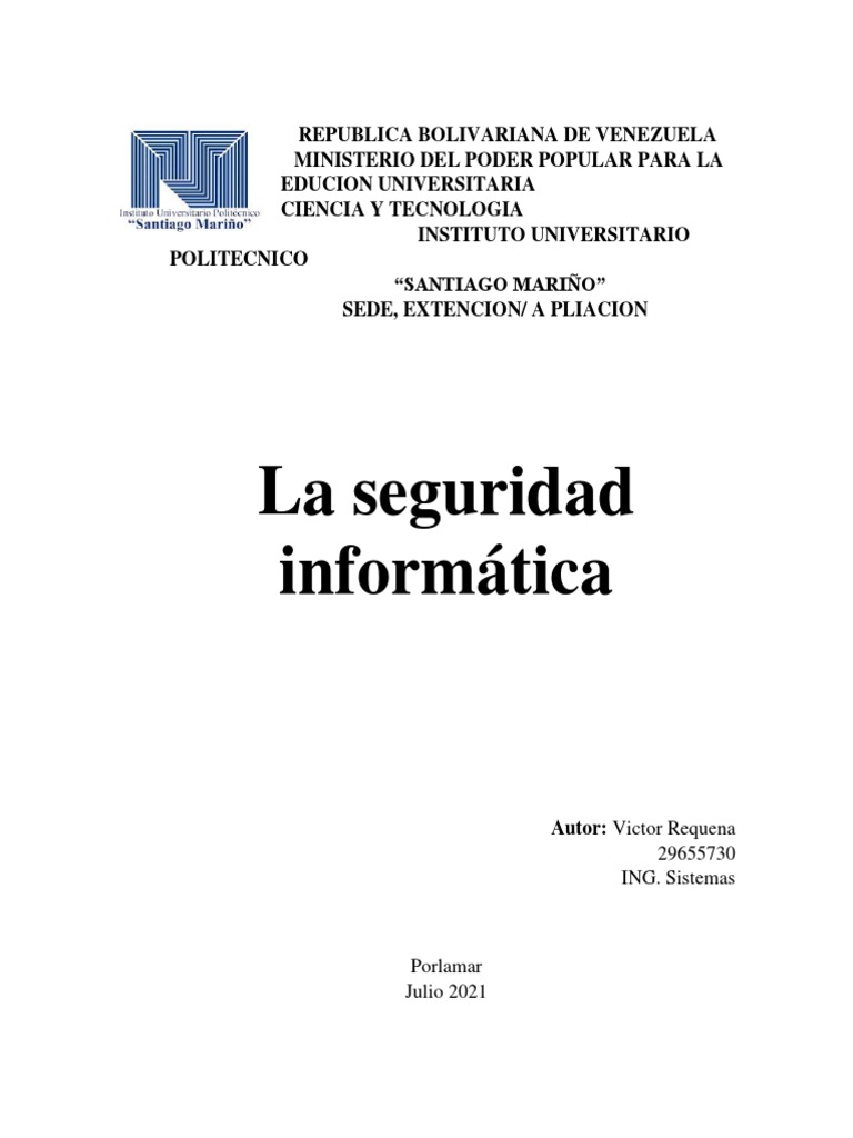La Seguridad Informatica Pdf Seguridad La Seguridad Informática