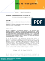 Calor de combustión de combustibles