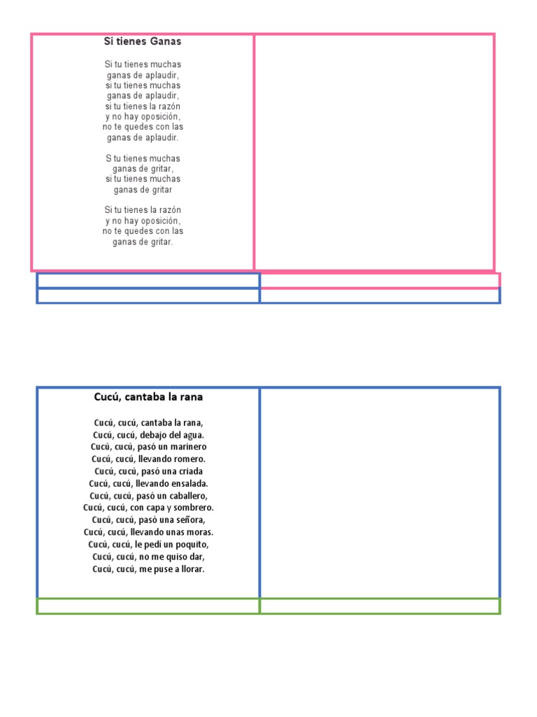 Canciones y Rimas Infantiles Tradicionales | PDF