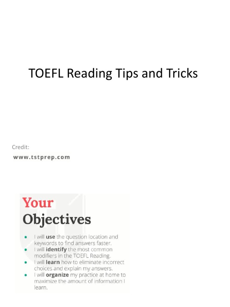 TOEFL Reading Tips and Tricks PDF