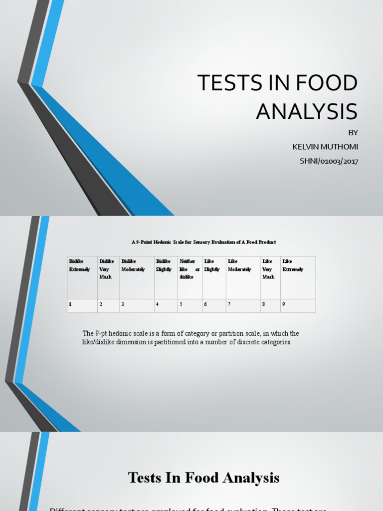 Food Analysis Tests by Kelvin Muthomi | PDF | Odor | Psychological Concepts