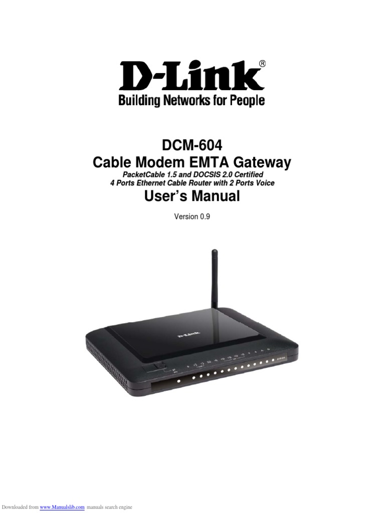 DCM604 Cable Modem EMTA Gateway User's Manual PDF Port
