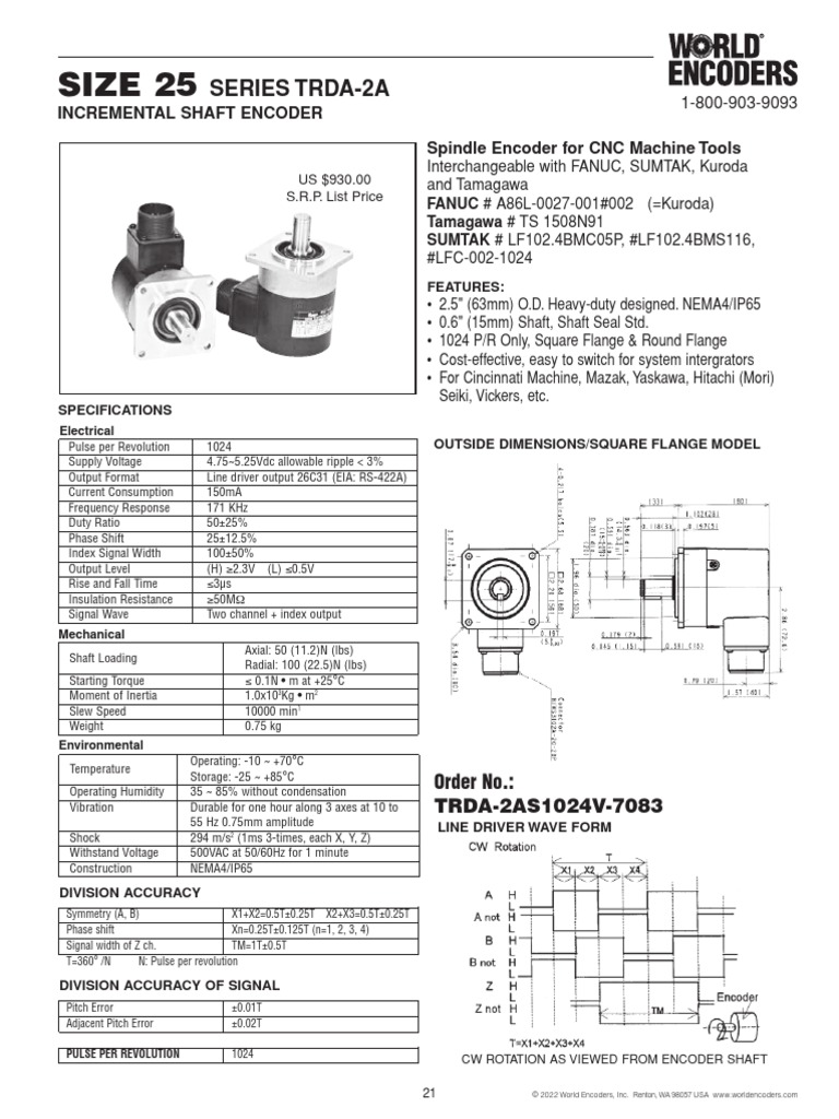 TRDA - 2A Incremental Shaft Encoder | PDF | Electrical Connector ...