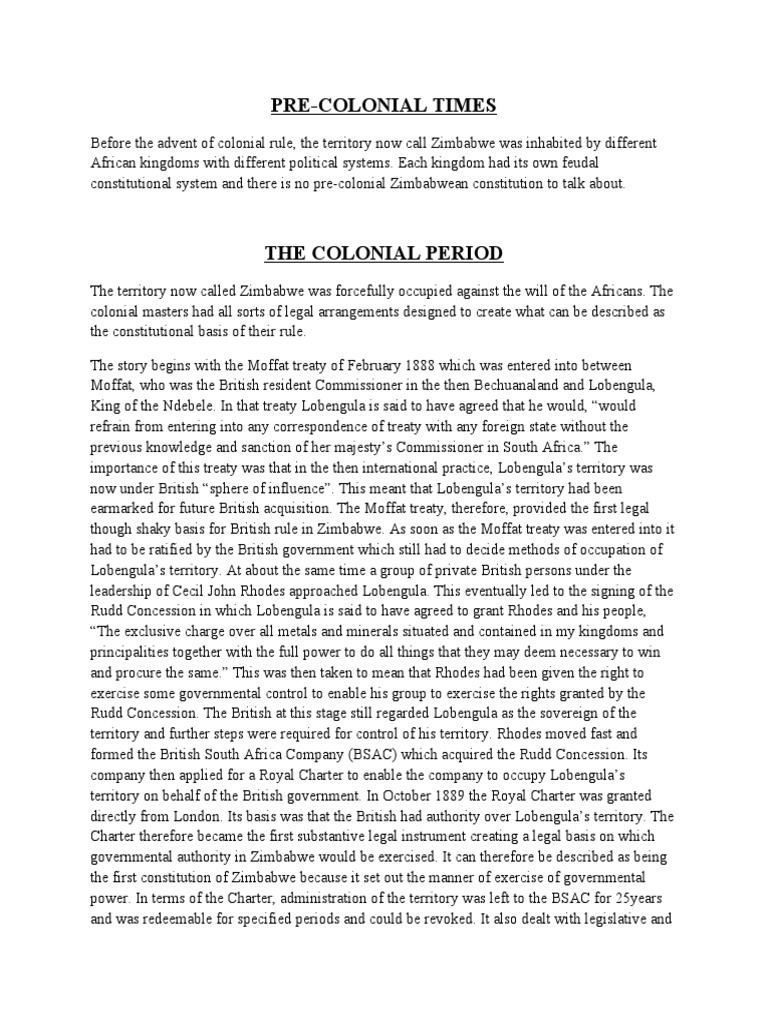Constitutional History of Zimbabwe | PDF | Zimbabwe | Government