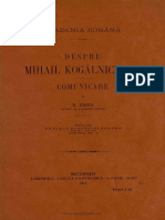 Despre Mihail Kogălniceanu 1922