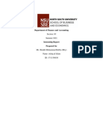 Department of Finance Internship Report