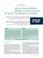 Formulación de Barra Dietética Funcional Prebiótica A Partir de Harina de Yacón (Smallanthus Sonchifolius)