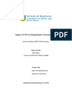 Impact of FDI On Bangladesh's Economic Growth: Business Statistics II (BUS 204) Term Paper