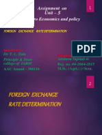 Assignment On Unit - Macro Economics and Policy: Foreign Exchange Rate Determination