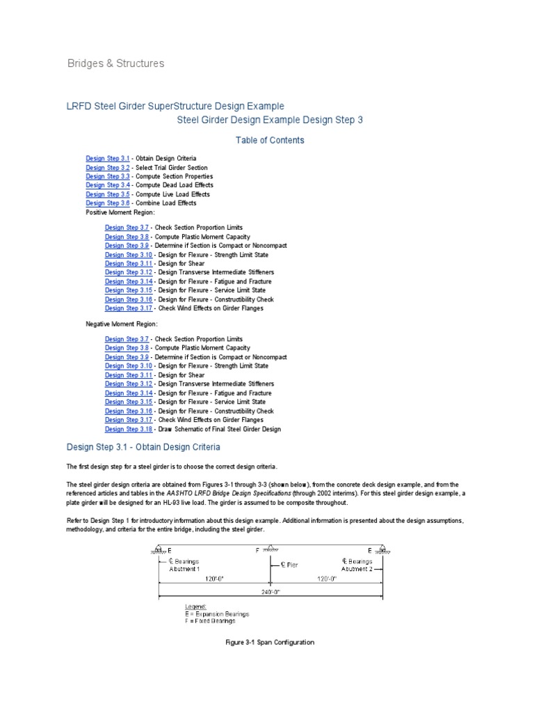 Steel Girder Design Steps Guide | PDF | Bending | Beam (Structure)