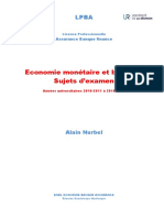 Economie Bancaire Et Monétaire Sujets D'examen 2011-2019