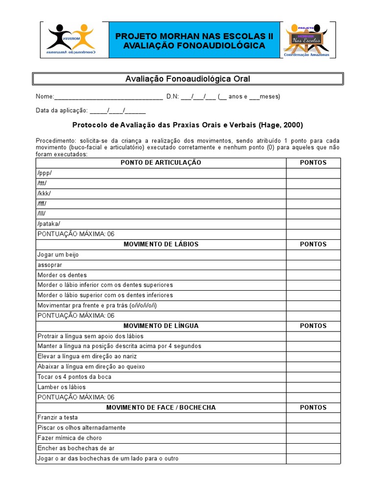 Ficha de Avaliação Orofacial Dentista - A4 - Colorido frente e verso P&B em  papel offset 90gr