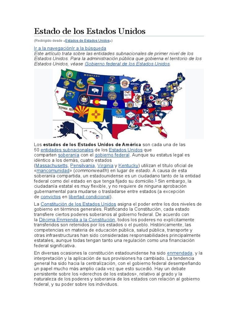 Estado de Los Estados Unidos | PDF | Estado de los Estados Unidos ...