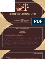 Philippine Criminal Code: Group 4 Presented By: Cubio, Alexes Joyce E. BGT - at 2B