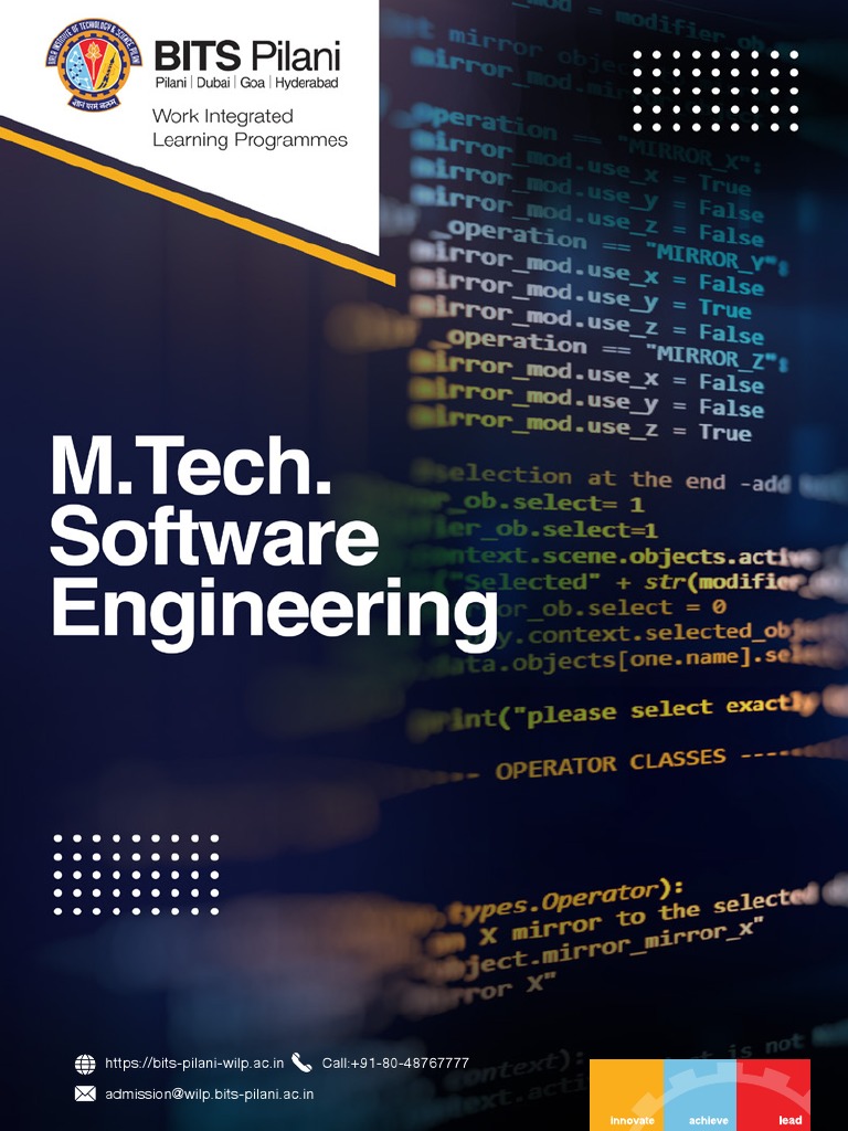 M.Tech in Software Engineering at BITS Pilani | PDF | Computing | Software