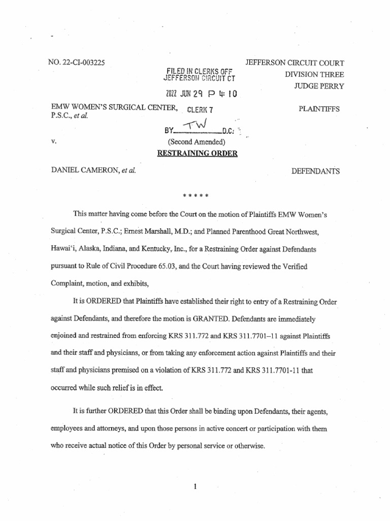 Restraining Order | PDF
