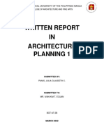 Written Report IN Architecture Planning 1: Technological University of The Philippines-Manila