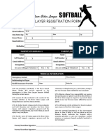 RCL Softball Registration Form