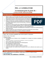 APPEL A CANDIDATURE Analyste Financier 02